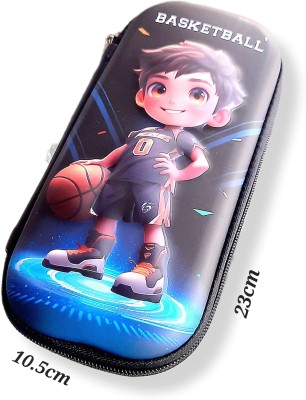 Omshopping 21924 3D BASKETBALL PLAYER Art EVA Pencil Box(Set of 1, Black)