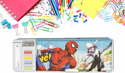 XORTIC Multi Design Pencil Box For Kids Multi-Functional Stylish Compass Box Art Plastic Pencil Box(Set of 1, Multicolor)