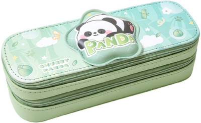 KTRS 1 Panda Pencil Case Double Decompression Stationery Case Stationery Case Art Plastic Pencil Box(Set of 1, Multicolor)