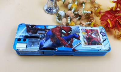 Paper Bear Spiderman Spiderman Art Plastic Pencil Box(Set of 1, Blue)
