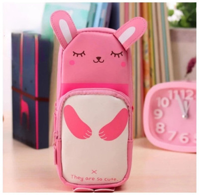 amaya creastion pink panda art work Art Artificial Leather Pencil Box(Set of 1, Pink)