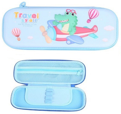 Saputra 1 Travel By Air Transprent Animal Theme Pencil Case Stationery Pouch Bag Art Plastic Pencil Box(Set of 1, Multicolor)
