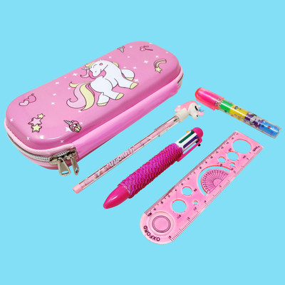 Parteet Stationery Combo Pencil Pouch Combo Art Polyester Pencil Box(Set of 1, Multicolor)