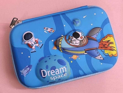 Cravstat Space Embossed 3D Cover Pencil Case DREAM SPACE Art Canvas Pencil Box(Set of 1, Blue)