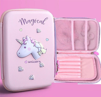 Akvanar pencil box pouch unicorn Art EVA Pencil Box(Set of 1, Purple)