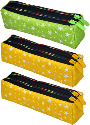 KUBER INDUSTRIES Pencil Boxes Pencil Box Art Canvas Pencil Boxes(Set of 3, Multicolor)