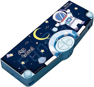 JOY MAKER A5 Space Art Plastic Pencil Box(Set of 1, Blue)