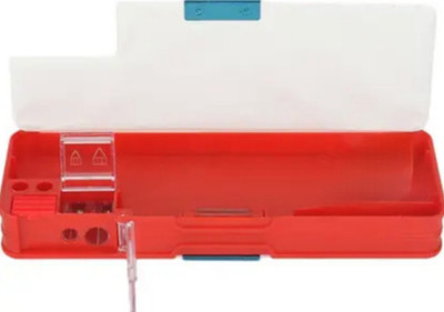 Alpha tech School Compaas Box Two Type Art Plastic Pencil Box(Set of 1, Red)