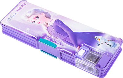 Kiddie Castle Magnetic Frozen Magnetic Pencil Box With Light Art Plastic Pencil Box(Set of 1, Multicolor)