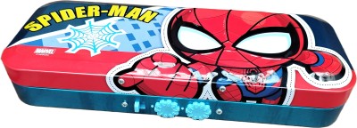 TECHNOCHITRA Password Protected Compass Box with 3D Super Heroes Print for Boys Art Metal Pencil Box(Set of 1, Multicolor)