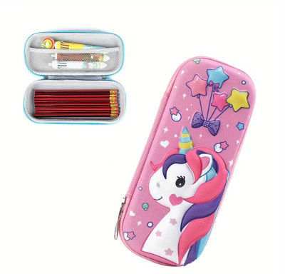 AncientKart unicorn embossed Art Canvas Pencil Box(Set of 1, Multicolor)