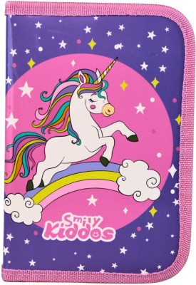smily kiddos Unicorn Theme Stationery Included Art Plastic Pencil Box(Set of 1, Pink)