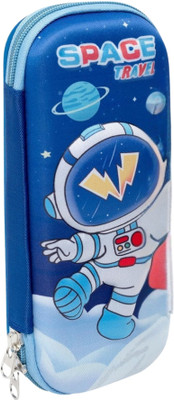 ALCANTARA Space Travel Space Art Canvas Pencil Box(Set of 1, Blue)