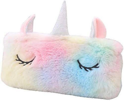 Kreative Kraft 1 Unicorn Fur Art Canvas Pencil Box(Set of 1, Multicolor)