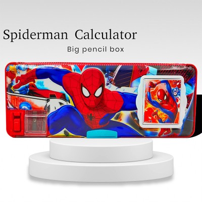 dishvy Avengers multipurpose Pencil Box with Calculator & Dual sharpner - Spiderman Art Plastic Pencil Box(Set of 1, Multicolor)