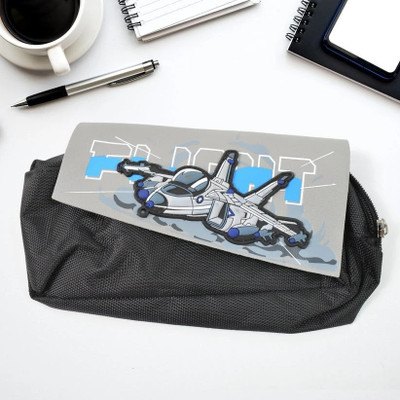 DeoDap NA plain Art Canvas Pencil Box(Set of 1, Black, Grey)