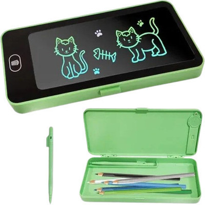 Arham GE-LCD-01 CLASSY DESIGN PENCIL BOX WITH IN BUILT LCD, RANDOM COLOR Art Plastic Pencil Box(Set of 1, Light Green)