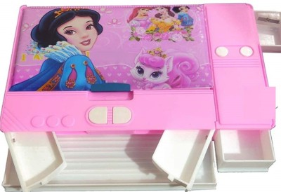 Patly JUMBO PRINCESS Art Plastic Pencil Box(Set of 1, Pink)