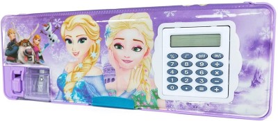 Mahakal Online Store Frozen Calculator Cartoon Printed Art Plastic Pencil Box(Set of 1, Purple)