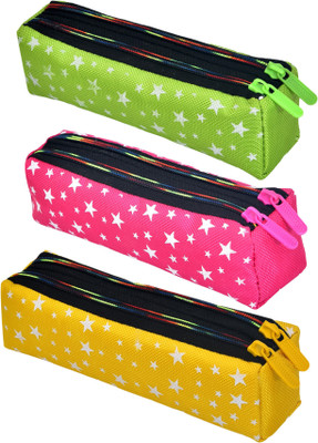KUBER INDUSTRIES Pencil Boxes Pencil Box Art Canvas Pencil Boxes(Set of 3, Multicolor)