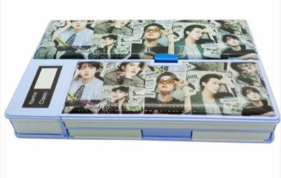 Qurbat BTS Army BTS Army Geometry Box Art Plastic Pencil Box(Set of 1, Multicolor)