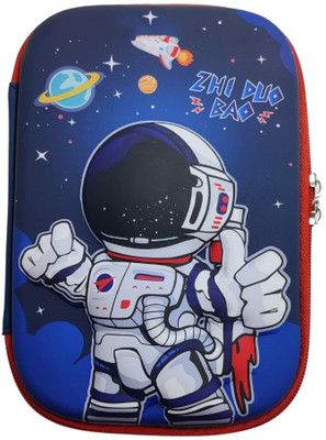 TECHNOCHITRA 3D Space Astronaut Printed Designer Multipurpose Stationery Pouch Art Canvas Pencil Box(Set of 1, Multicolor)
