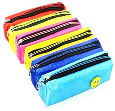Andix Pack of 4 Smiley print pouch Art Plastic Pencil Boxes(Set of 4, Multicolor)