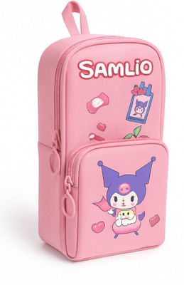 KRUJYAM SAMLIO Cute Cartoon Silicone Case Pencil Pouch for Kids Cute Samlio Cartoon Art Polyester Pencil Box(Set of 1, Pink)