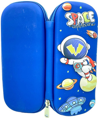 Skstore 1 Astronaut 3D Cover EVA Pencil Case Large Capacity Pouch Bag Compass Art Plastic Pencil Box(Set of 1, Multicolor)