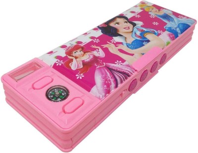 BeautyBazaar Cartoon Printed Pencil Box for Kids(Princess) Boys & Girls | Cute Pencil Case |... Art Plastic Pencil Box(Set of 1, Pink)