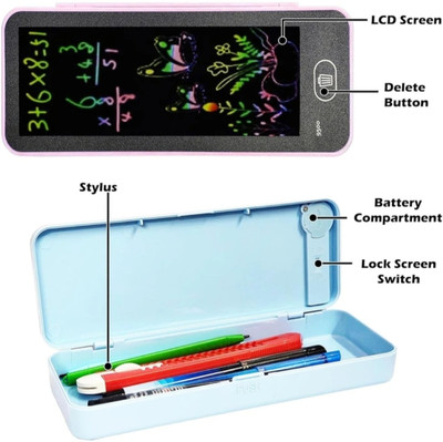 BongiEcom LED Drawing Pen Case, Kids Pencil Box with LCD Screen Geometry Box(Multicolor)