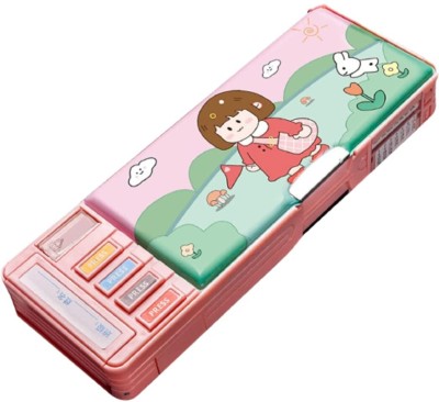 FLORICAN NA Candy Girl Art Plastic Pencil Box(Set of 1, Multicolor)