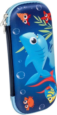 CANWELL Fish Nature Art Canvas Pencil Box(Set of 1, Multicolor)