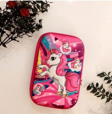 ThinKWhat Unicorn 1 Art Plastic Pencil Box(Set of 1, Pink)