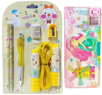 Teakwood Jalpari Jalpari Art Plastic Pencil Box(Set of 1, Yellow)