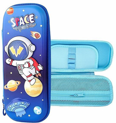 Vadhavan 3D Cover Astronaut Eva Space Exploration Pouch (Random Design) Students Art Plastic Pencil Box(Set of 1, Multicolor)