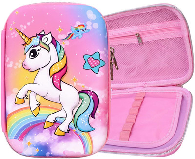 Chigy Wooh Pink Unicorn Pouch Unicorn Art EVA Pencil Box(Set of 1, Pink)