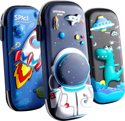 JOY MAKER 3D Pencil Case Universal Space Design Embossed Art EVA Pencil Box(Set of 1, Multicolor)