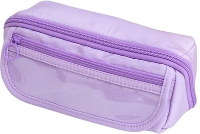 OPUSCIA Pencil Pouch Large Capacity Stationery Storage Bag Pencil Case Big Capacity Pen Holder Large Opening Pencil Pouch Box Art Canvas Pencil Box(Set of 1, Purple)