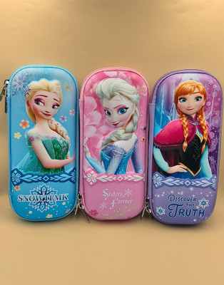 Barbarik Stylish Frozen Mix 3D Print Small EVA Pencil Pouch for Girls Frozen Art EVA Pencil Box(Set of 1, Multicolor)