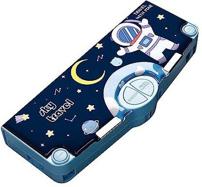 JOY MAKER A1 Astronaut Art Canvas Pencil Box(Set of 1, Blue)