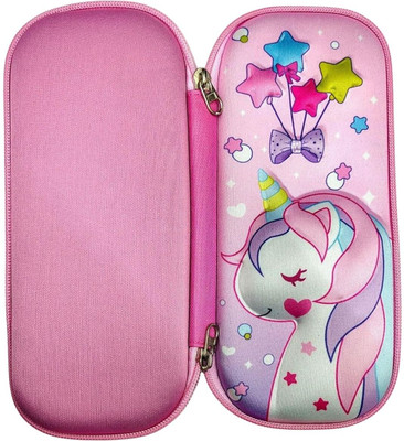 Givni Mart Pink Unicorn Nature Art Canvas Pencil Box(Set of 1, Multicolor)