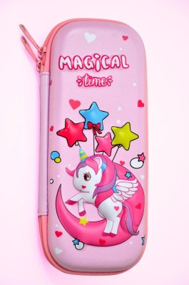 RYAANSHOVERSEAS Magical Time Unicorn Art EVA Pencil Box(Set of 1, Pink)