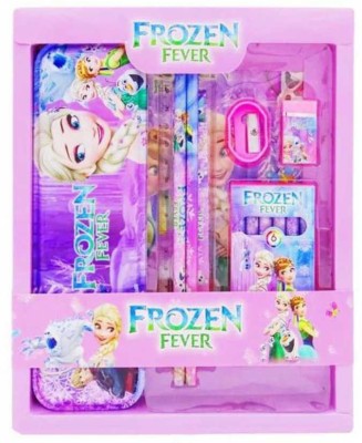 Kshyam Frozen Fever stationary set kit pack for birthday gift return gift designer set Frozen Fever Theme Print Art Metal Pencil Box(Set of 12, Blue)