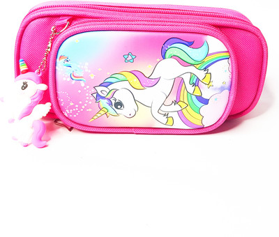 THE SIMPSON STORE MULTIPOUCH UNICORN Art Canvas Pencil Box(Set of 1, Pink)