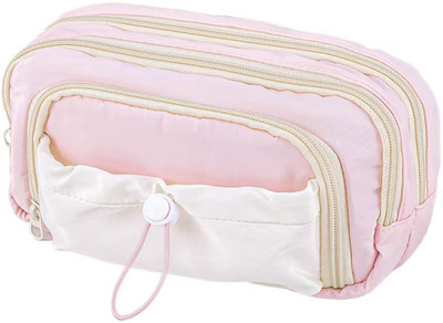 Augen Pencil Pouch for Girls | Large Capacity 5-Layer Stationery Organizer Woven Fabric Pen Case with Adjustable Drawstring Pocket & Mesh Art Polyester Pencil Box(Set of 1, Pink) Augen Pencil Pouch for Girls | Large Capacity 5-Layer Stationery Organizer Woven Fabric Pen Case with Adjustable Drawstring Pocket & Mesh Art Polyester Pencil Box(Set of 1, Pink)