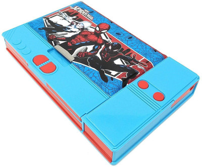 KIKU Jumbo SPIDERMAN Art Plastic Pencil Box(Set of 1, Light Blue)