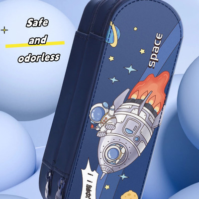 CraftGuru 177 ROCAT SPACE space Art Polyester Pencil Boxes(Set of 1, Blue)