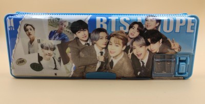 Paper Bear BTS BTS Art Plastic Pencil Box(Set of 1, Blue)