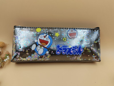 Paper Bear Doraemon Doraemon Art Polyester Pencil Box(Set of 1, Black)